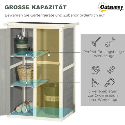 Geräteschrank für Gartenhaus, Fichte, 75x56x115cm, schwarz/grau/weiß