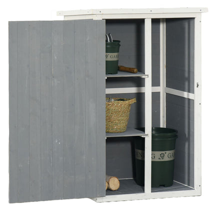 Geräteschrank für Gartenhaus, Fichte, 75x56x115cm, schwarz/grau/weiß