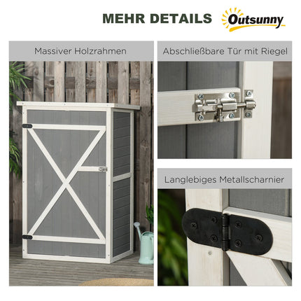 Geräteschrank für Gartenhaus, Fichte, 75x56x115cm, schwarz/grau/weiß