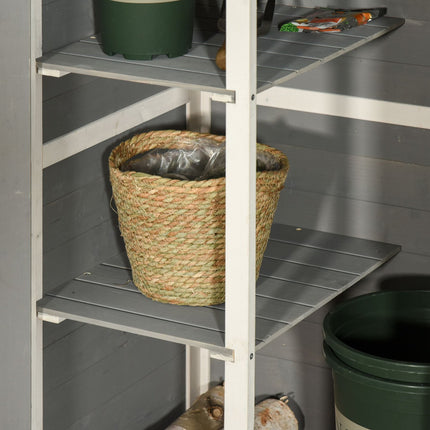 Geräteschrank für Gartenhaus, Fichte, 75x56x115cm, schwarz/grau/weiß