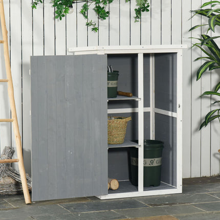 Geräteschrank für Gartenhaus, Fichte, 75x56x115cm, schwarz/grau/weiß