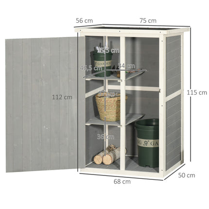 Geräteschrank für Gartenhaus, Fichte, 75x56x115cm, schwarz/grau/weiß