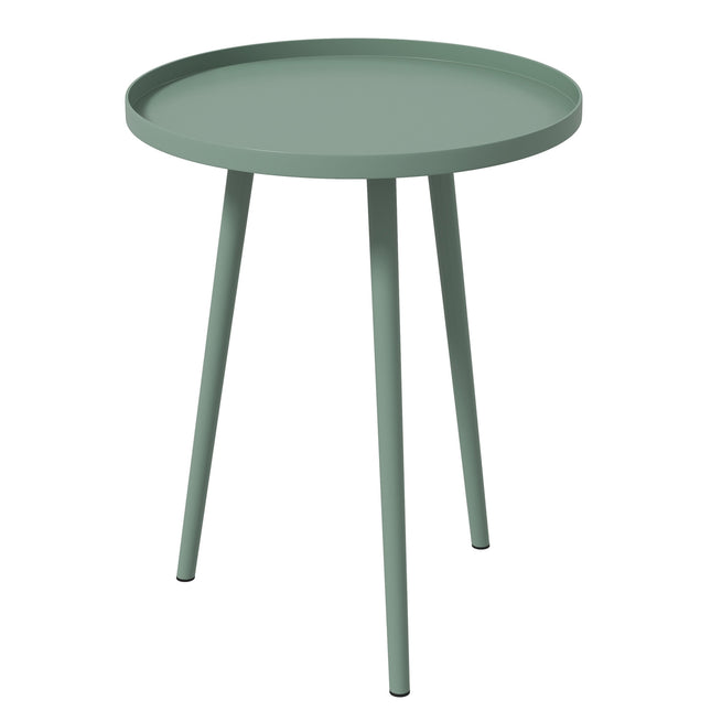 Runder wetterfester Gartentisch aus Stahl – Ø40x50H cm, Grün