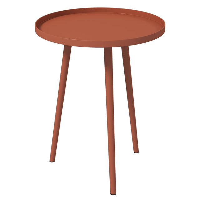 Wetterfester runder Outdoor-Beistelltisch aus Stahl, Ø40x50H cm