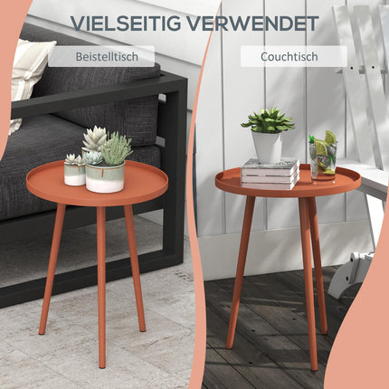 Wetterfester runder Outdoor-Beistelltisch aus Stahl, Ø40x50H cm