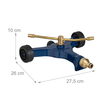 Garden sprinkler 2-arm with wheels