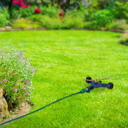 Garden sprinkler 2-arm with wheels