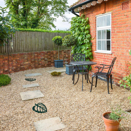 Garden steps stone leaf