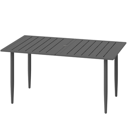 Rechteckiger Outdoor-Tisch aus Stahl, 150x90cm, Schwarz