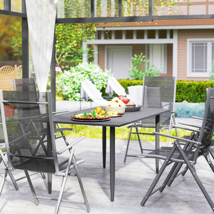 Rechteckiger Outdoor-Tisch aus Stahl, 150x90cm, Schwarz