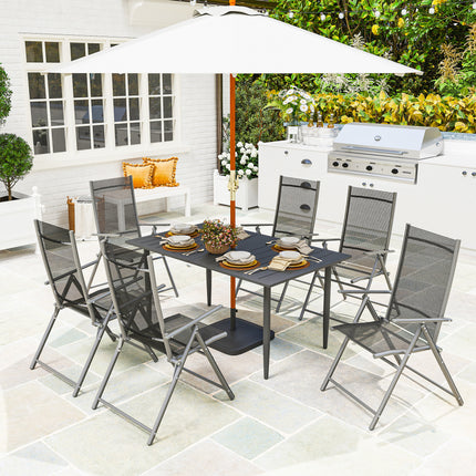 Rechteckiger Outdoor-Tisch aus Stahl, 150x90cm, Schwarz