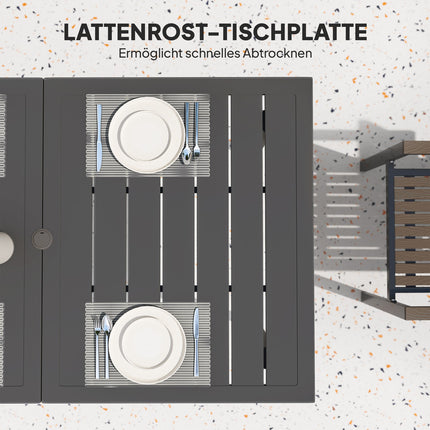 Rechteckiger Outdoor-Tisch aus Stahl, 150x90cm, Schwarz