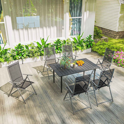 Rechteckiger Outdoor-Tisch aus Stahl, 150x90cm, Schwarz