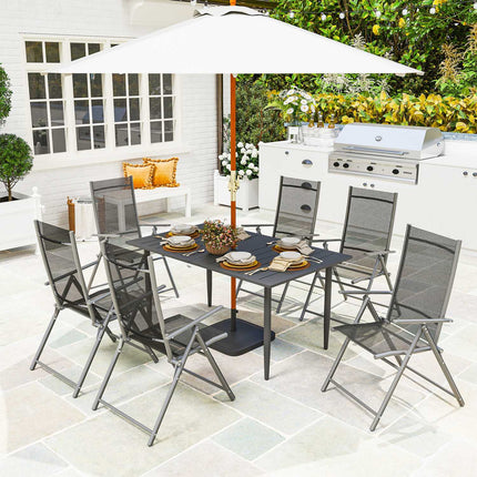 Rechteckiger Outdoor-Tisch aus Stahl, 150x90cm, Schwarz