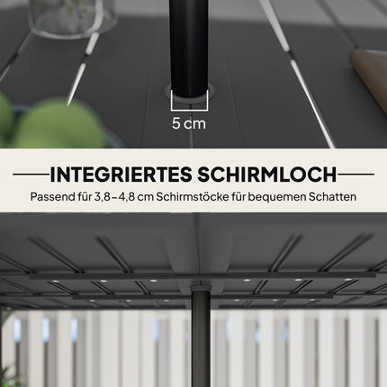 Rechteckiger Outdoor-Tisch aus Stahl, 150x90cm, Schwarz