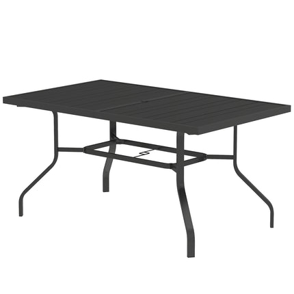 Rechteckiger Outdoor-Esstisch aus Stahl, wetterfest, 152x90 cm