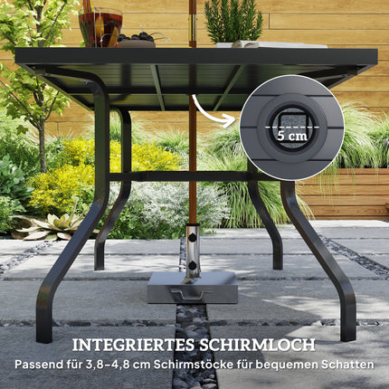 Rechteckiger Outdoor-Esstisch aus Stahl, wetterfest, 152x90 cm