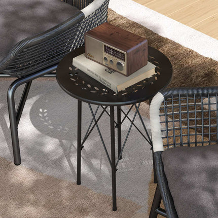 Runder Outdoor-Tisch aus Stahl, Ø40x50cm, wetterfestes Design