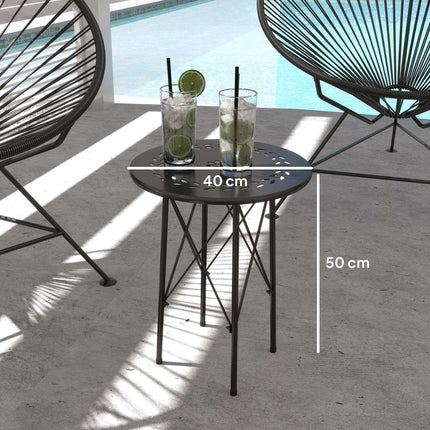 Runder Outdoor-Tisch aus Stahl, Ø40x50cm, wetterfestes Design
