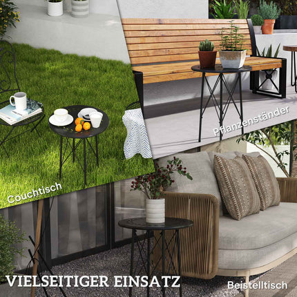 Runder Outdoor-Tisch aus Stahl, Ø40x50cm, wetterfestes Design