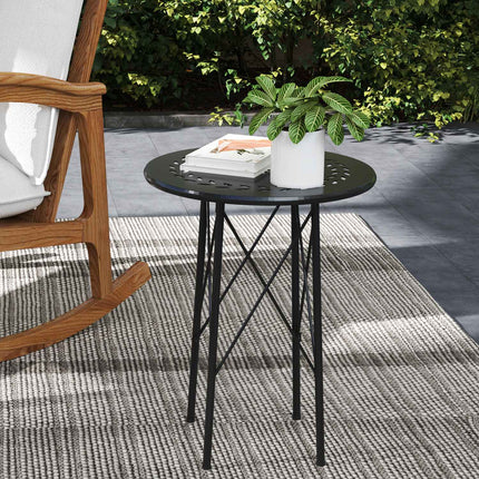 Runder Outdoor-Tisch aus Stahl, Ø40x50cm, wetterfestes Design