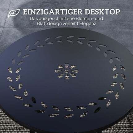 Runder Outdoor-Tisch aus Stahl, Ø40x50cm, wetterfestes Design