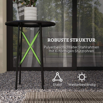 Runder Outdoor-Tisch aus Stahl, Ø40x50cm, wetterfestes Design