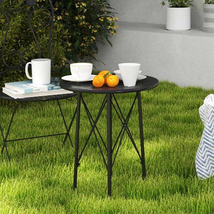 Runder Outdoor-Tisch aus Stahl, Ø40x50cm, wetterfestes Design