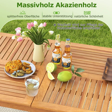 Zahradní stůl akáciové dřevo 170 x 90 cm velký terasový stůl pro 6 osob přírodní