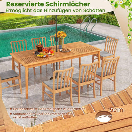 Zahradní stůl akáciové dřevo 200 x 90 cm velký terasový stůl pro 8 osob přírodní