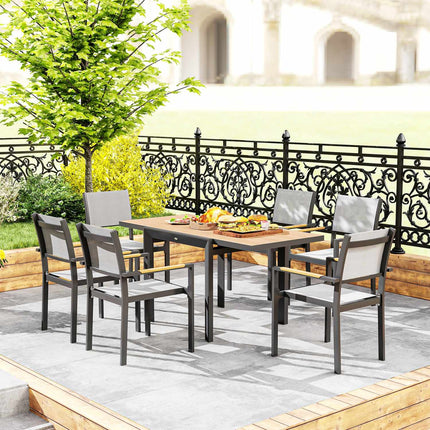 Extendable outdoor dining table in aluminium, weatherproof 80/160x80 cm