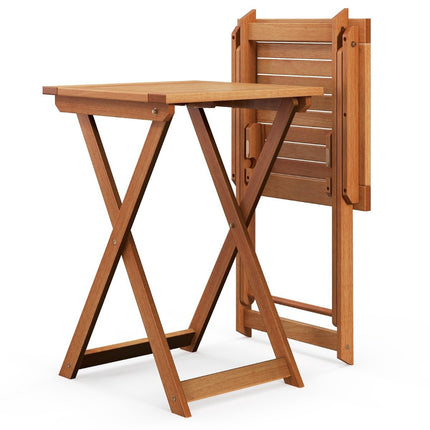 Gartentisch klappbar wetterfest Bistrotisch aus Hartholz Klapptisch quadratisch Holztisch 50 x 50 x 73,5 cm Natur