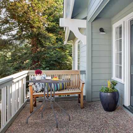 Table de jardin aspect rotin gris
