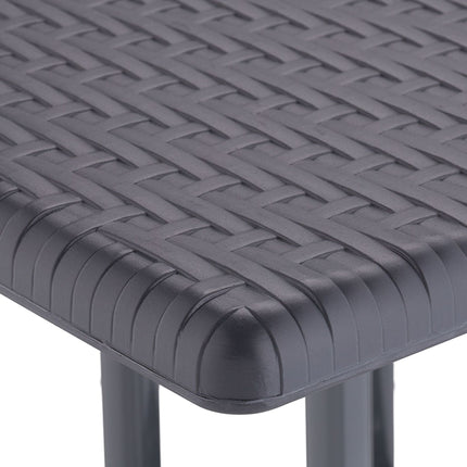 Table de jardin aspect rotin gris