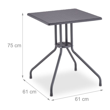 Table de jardin aspect rotin gris