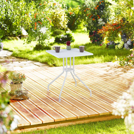Gartentisch in weißer Rattanoptik