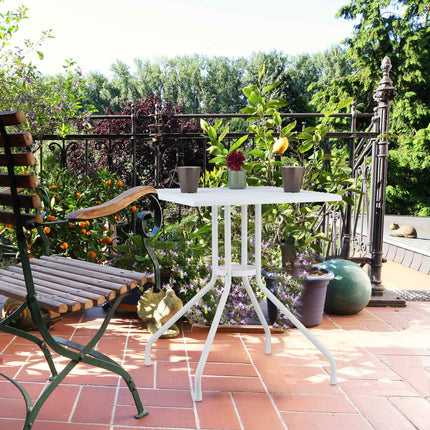Gartentisch in weißer Rattanoptik