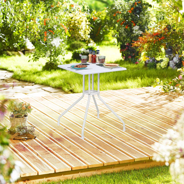 Gartentisch in weißer Holzoptik