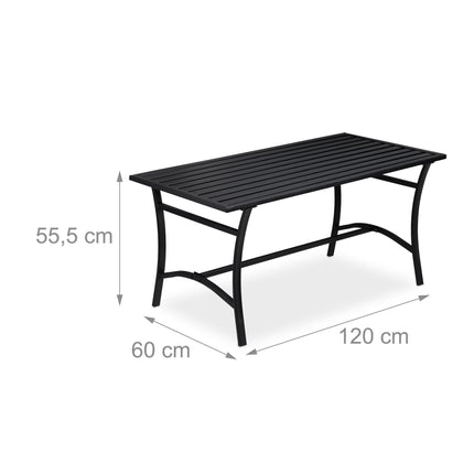Garden table rectangular black