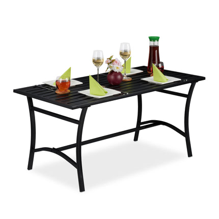Garden table rectangular black
