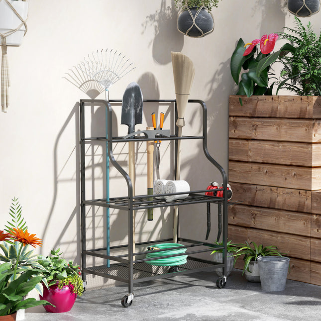 Gartengerätehalter mit Haken – 3 Ebenen, 40 kg Tragkraft