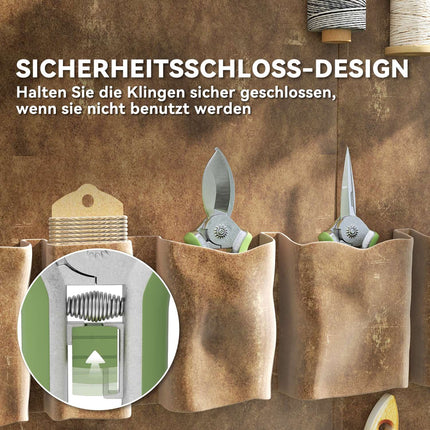 Gartengeräte-Set 2-teilig Gartengerät aus Edelstahl Gartenwerkzeuge mit Gartenschere Astschere grün + silber