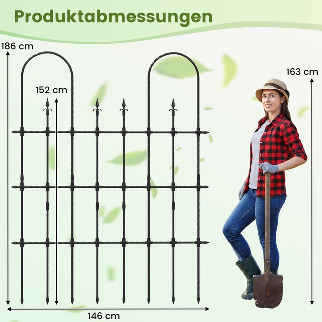 Gartenspalier für Kletterpflanzen. Rostfreies Pflanzengestell aus Metall für Hochbeete