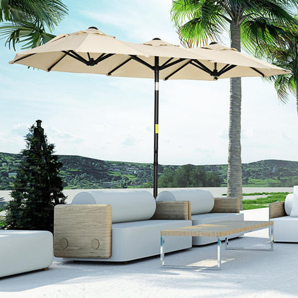 Garten-Marktschirm, 285x147cm, Neigbar & Winddach