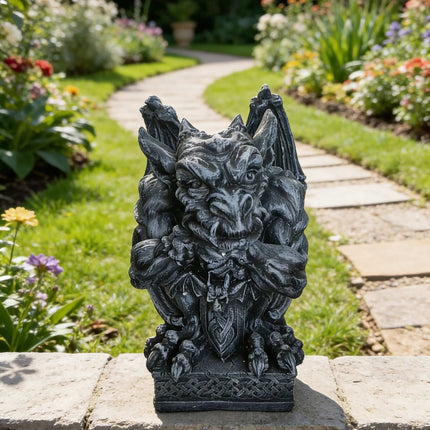 Gargoyle Garden Ornament, Weather-Resistant Polyresin