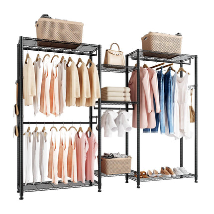 Garment Rack, 7-Tier Steel Closet Organizer, 4 Rods