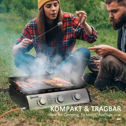 Gasgrill mit 3 Brennern, Edelstahl für den Garten