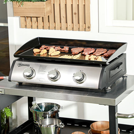 Gasgrill mit 3 Brennern, Edelstahl für den Garten