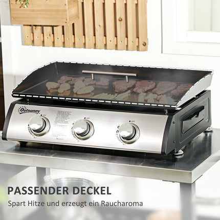 Gasgrill mit 3 Brennern, Edelstahl für den Garten