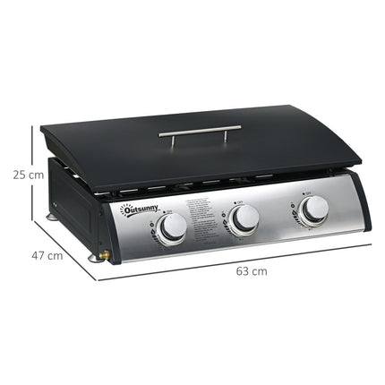 Gasgrill mit 3 Brennern, Edelstahl für den Garten